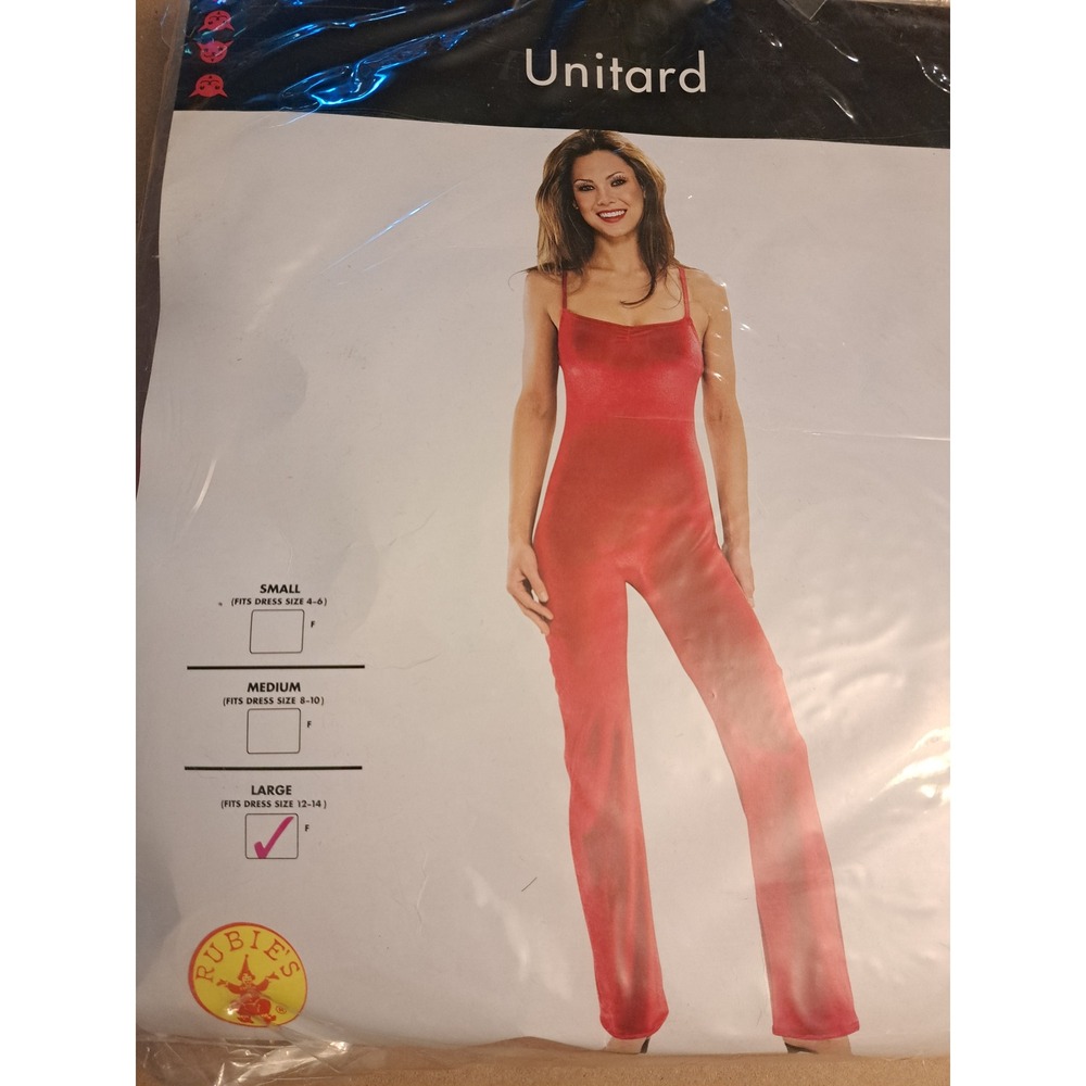 Rubies Costume Co Red Unitard Jumpsuit Womens Large 12-14 Spaghetti Strap Base